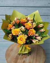 Букет цветов из:  Альстромерии и Розы #REPLACE_PRED# Скопине