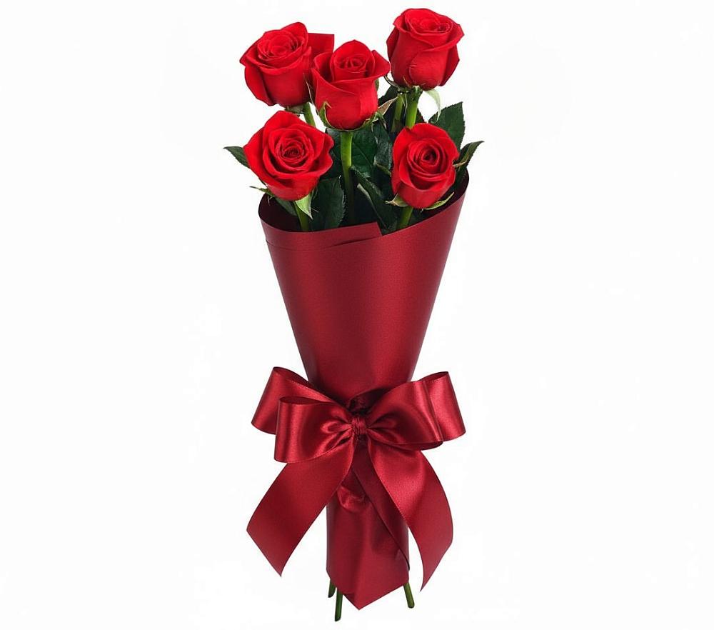 Букет 5 Красных роз Эдлесс Лав в Скопине