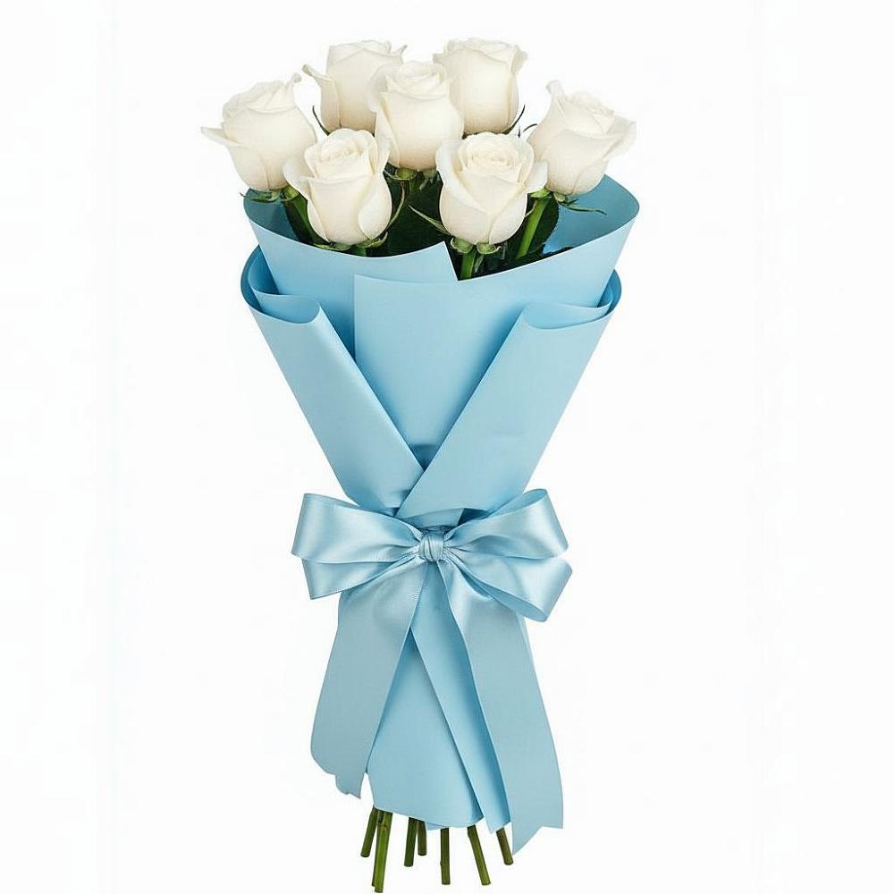 Букет 7 белых роз Проуд в Скопине