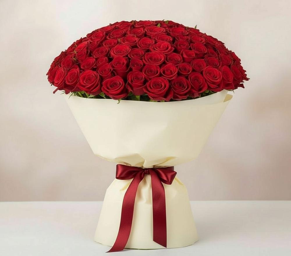 Букет 101 Красная роза Милано в Скопине