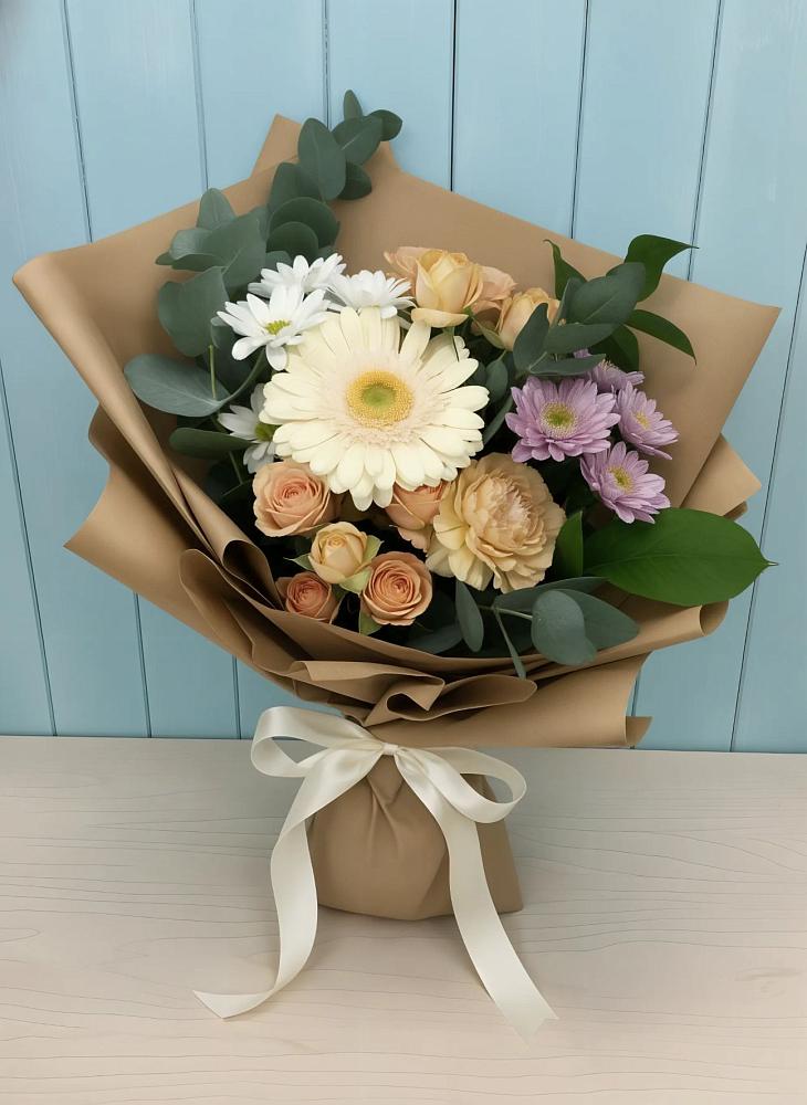 Букет цветов из: Герберы и Хризантемы в Скопине