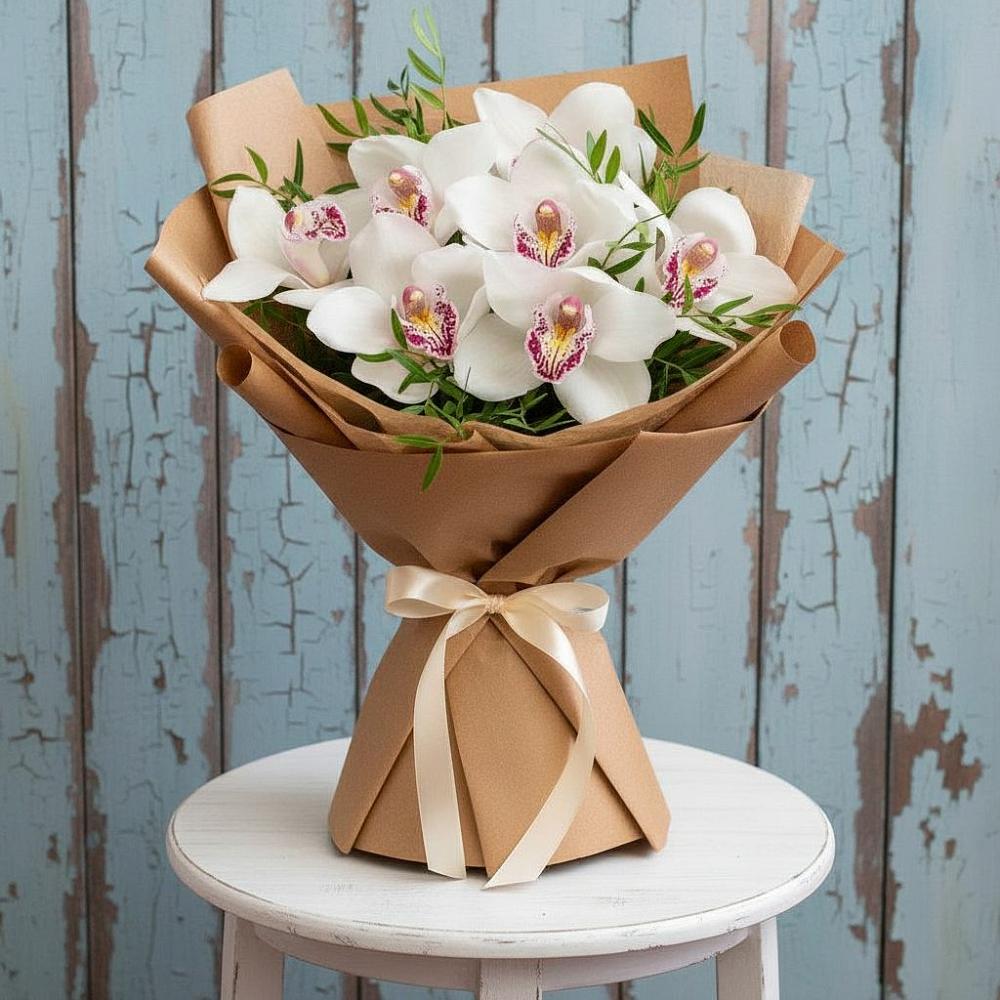 Букет цветов из: Орхидеи и Розы в Скопине