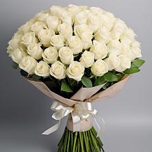 Букет 101 беля роза Белоснежка в Скопине