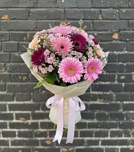 Букет цветов из:  Герберы и Хризантемы в Скопине