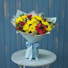 Букет цветов из:  Альстромерии и Хризантемы в Скопине