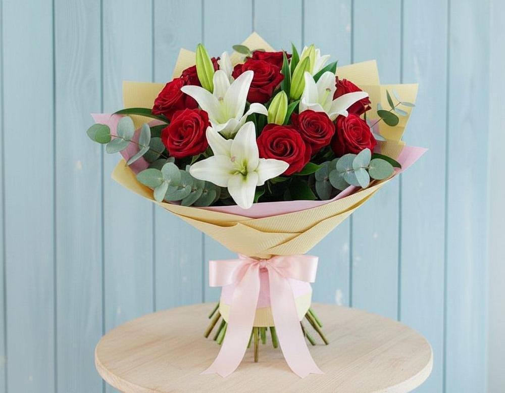 Букет цветов из: Лилии и Розы в Скопине